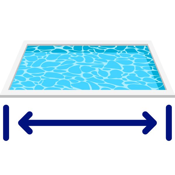 For 12 m long pools