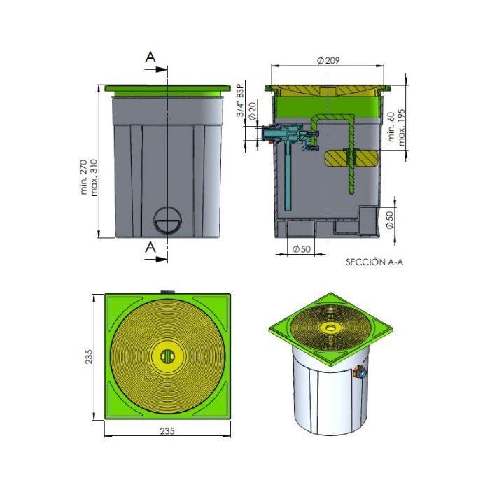 Ugello Di Ingresso Per Piscina, Adattatore Di Collegamento Per Skimmer E Pompa, Per Piscine Fuori Terra E Interrate, Grigio - 3