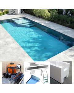Easy kit Sand Line, kit piscina fai da te 3 x 7 x h 1.50, skimmer sfioratore filtro a sabbia