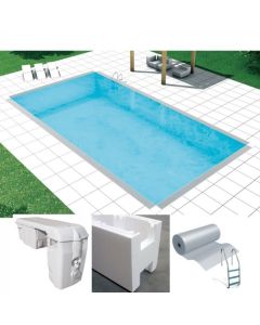 kit costruzione basic piscina 3 x 11 con impianto di filtrazione a zaino MX25 Filtrinov