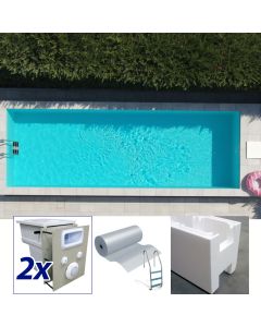 Easy kit design, kit piscina fai da te 4 x 11 x h 1.50, skimmer