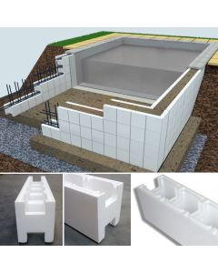 Bancale 40 casseri Easyblok h25 per costruzione piscina skimmer