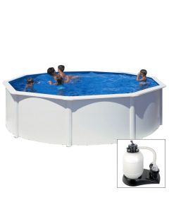 FIDJI - Ø 350 x h120 cm - filtro SABBIA - piscina fuoriterra rigida in acciaio colore bianco Dream Pool - Grè