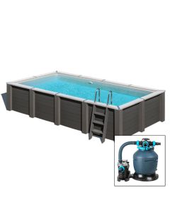 AVANTGARDE  595x315 h126 cm con FARO A LED, filtro sabbia, piscina fuoriterra in composito