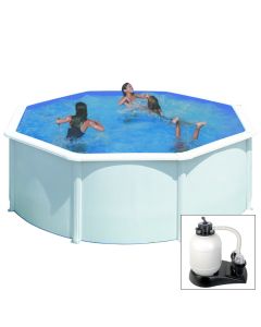 FIDJI - Ø 240 x h120 cm - filtro SABBIA - piscina fuoriterra rigida in acciaio colore bianco Dream Pool - Grè