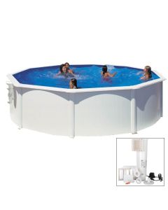 BORA BORA - Ø 350 x h120 cm - filtro CARTUCCIA - Piscina fuoriterra rigida in acciaio colore bianco Dream Pool - Grè
