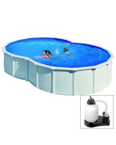 VARADERO - 500 x 340 x h120 cm - filtro SABBIA - piscina fuoriterra rigida in acciaio colore bianco Dream Pool - Grè