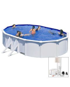 BORA BORA - 610 x 375 x h120 cm - filtro CARTUCCIA - Piscina fuoriterra rigida in acciaio colore bianco Dream Pool - Grè