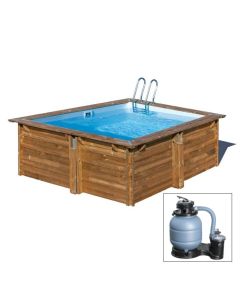 CARRA 3, piscina fuori terra in legno Gré, 273 x 273 x h 116, filtro SABBIA