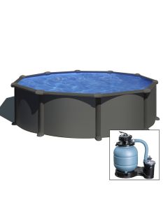 ANTRACITE Ø 460 h 132, filtro sabbia, piscina fuoriterra in composito