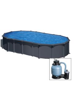 ANTRACITE 730x375 h 132cm, filtro sabbia, piscina fuoriterra in composito