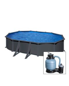 ANTRACITE 500x300 h 120cm, filtro sabbia, piscina fuoriterra in composito