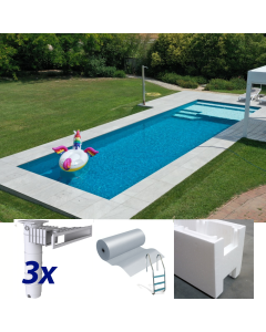 Easy kit Skimmer Kart, kit piscina fai da te 6 x 12 x h 1.50, skimmer filtrante
