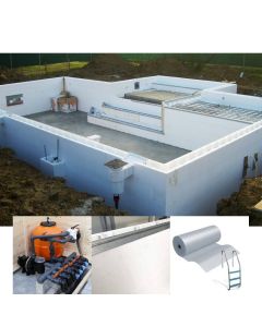 kit accessori PROFESSIONAL costruzione / ristrutturazione piscina 4 x 8 m a skimmer