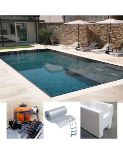 Easy kit Sfioro, kit piscina fai da te 7 x 14 m x h 1.40, filtro a sabbia