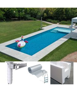 Easy kit Skimmer Kart, kit piscina fai da te 4 x 8 x h 1.50, skimmer filtrante