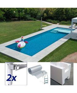 Easy kit Skimmer Kart, kit piscina fai da te 5 x 8 x h 1.50, skimmer filtrante