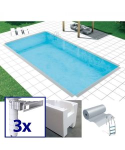 Easy kit Skimmer Kart, kit piscina fai da te 4 x 12 x h 1.50, skimmer filtrante costruzione piscina in muratura