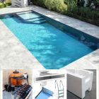 Easy kit Sand Line, kit piscina fai da te 3 x 9 x h 1.50, skimmer sfioratore filtro a sabbia