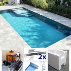 kit piscina fai da te con filtro a sabbia e skimmer sfioratore 3 x 10 m