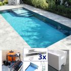Easy kit Sand Line, kit piscina fai da te 6 x 13 x h 1.50, skimmer sfioratore filtro a sabbia