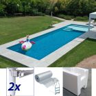 Easy kit Skimmer Kart, kit piscina fai da te 3 x 10 x h 1.50, skimmer sfioratore filtrante