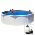 FIDJI - Ø 460 x h120 cm - filtro SABBIA - piscina fuoriterra rigida in acciaio colore bianco Dream Pool - Grè