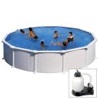 FIDJI - Ø 550 x h120 cm - filtro SABBIA - piscina fuoriterra rigida in acciaio colore bianco Dream Pool - Grè
