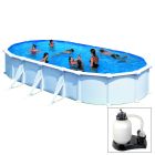 ATLANTIS - 800 x 470 x h132 cm - filtro SABBIA - piscina fuoriterra rigida in acciaio colore bianco Dream Pool - Grè