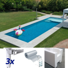 Easy kit Skimmer Kart, kit costruzione piscina fai da te 5 x 14 x h 1.50, skimmer filtrante