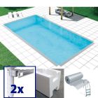 piscina costruita con kit fai da te - skimmer filtrante
