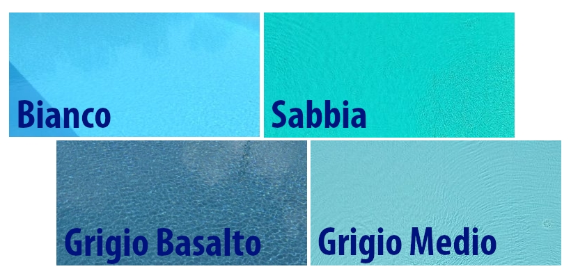 Colorazioni disponibili per il telo di rivestimento della piscina in kit fai da te Zavatti