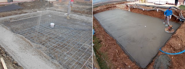 Realizzazione soletta platea per piscina interrata