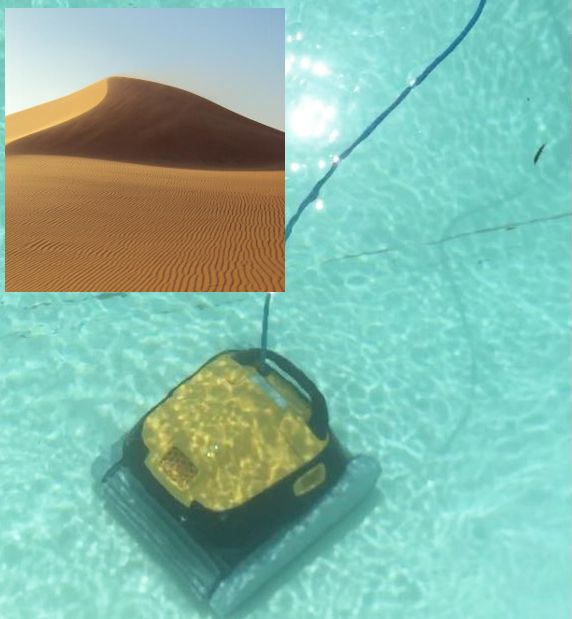 sabbia rossa in piscina