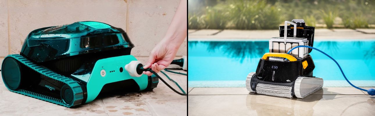 robot piscina con cavo e robot pulitori a batteria